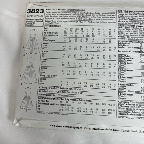 Simplicity Sewing patterns 3823 size 14-22 halter dress - Picture 5 of 6